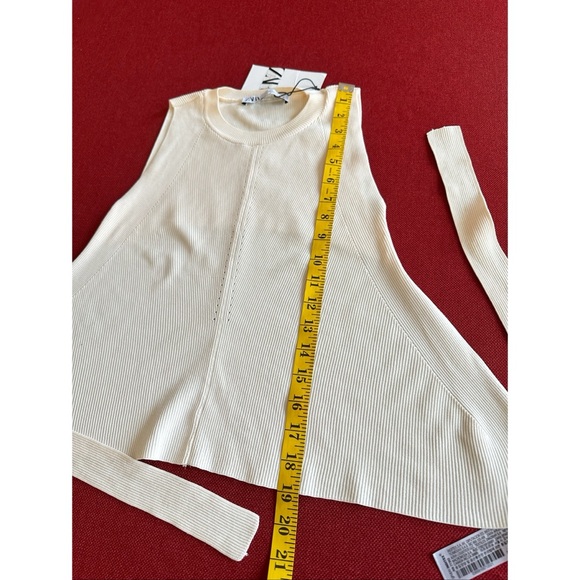 Zara Cream Bare Back Tie Back Sleeveless Top, NWT, S - Picture 13 of 15